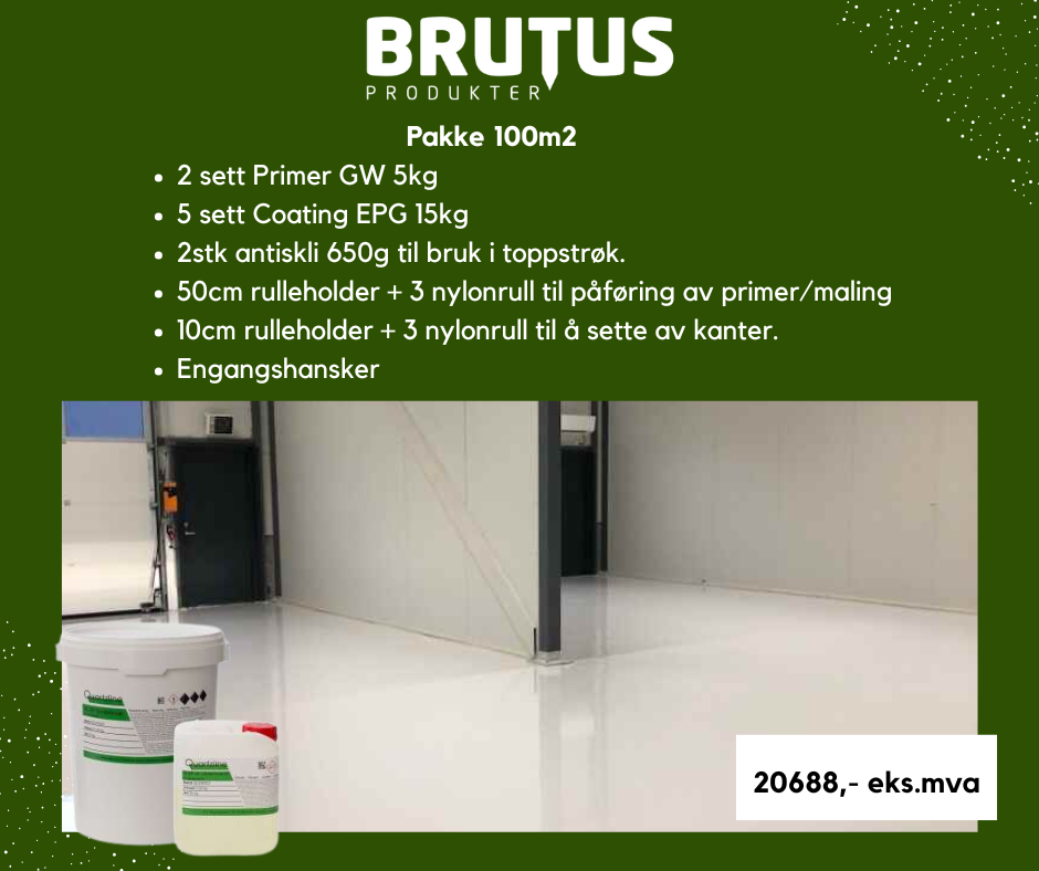Gulvpakke epoxy - 100m2